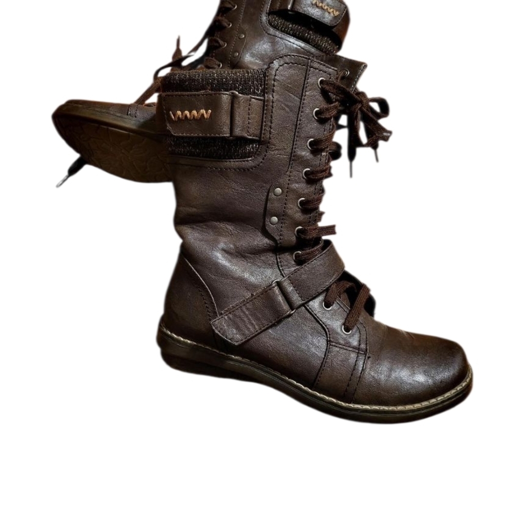 Others Follow Dark Brown Combat Boots